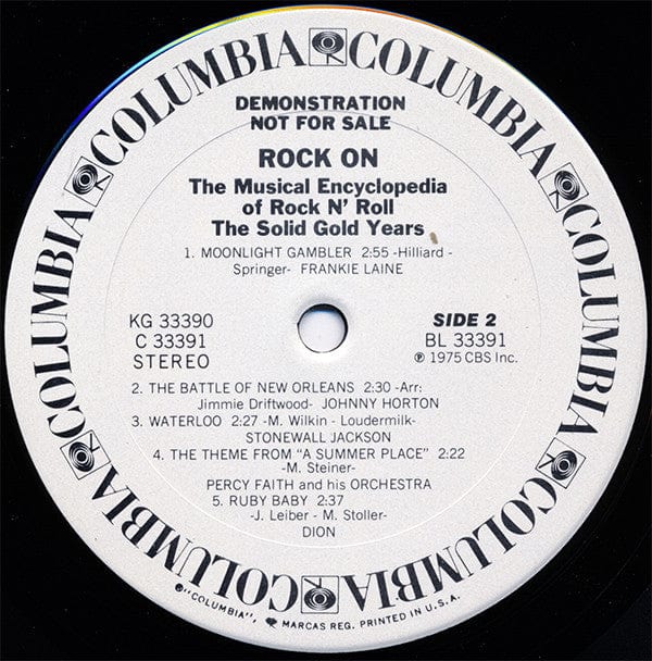 Various - Rock On The Musical Encyclopedia Of Rock N' Roll The Solid Gold Years (2xLP) Columbia Vinyl