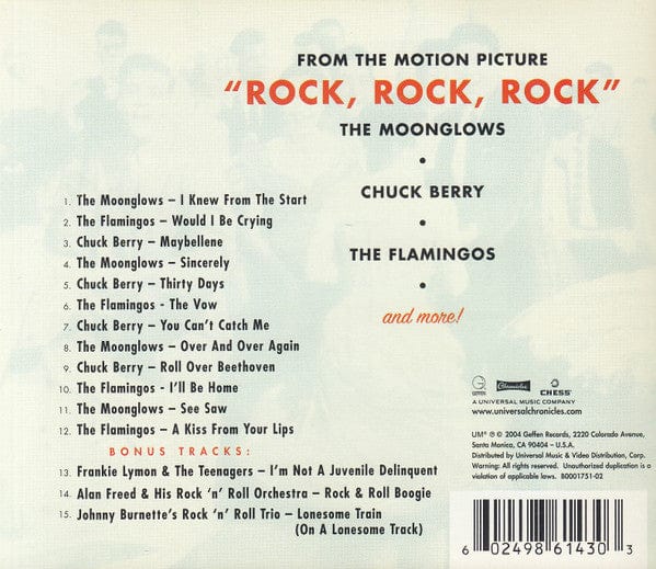 Various - Rock, Rock, Rock (CD) Geffen Records CD 602498614303