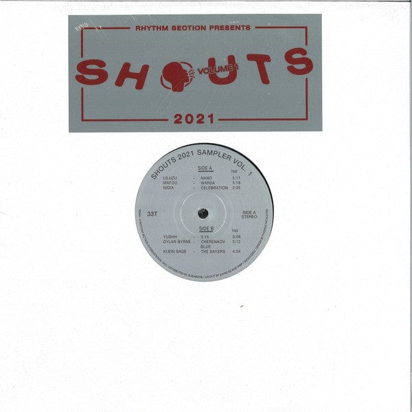Various – Shouts 2021 Sampler Vol. I (12", Rhythm Section International, 2021) Front Cover