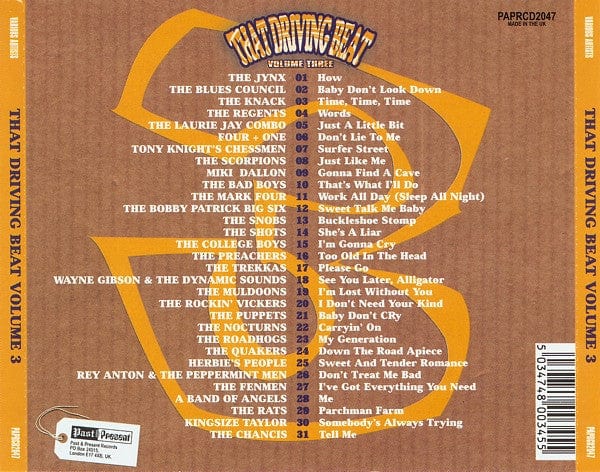 Various - That Driving Beat Volume Three (CD) Past & Present Records CD 5034748003455