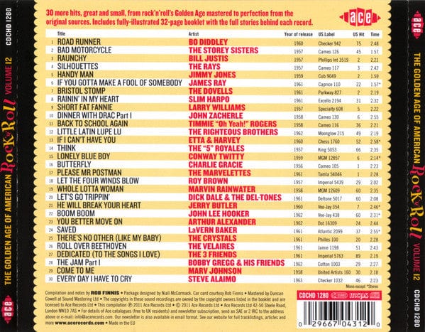 Various - The Golden Age Of American Rock 'N' Roll Volume 12 (CD) Ace CD 029667043120