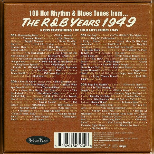 Various - The R&B Years 1949 (4xCD) Boulevard Vintage CD 828291400749