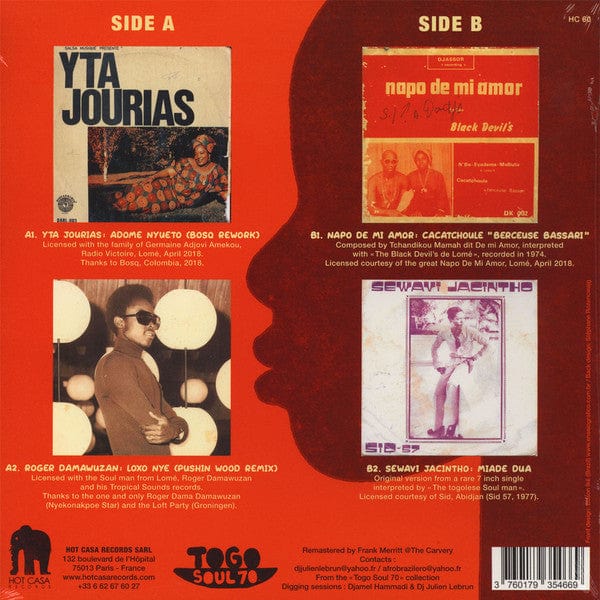 Various – Togo Soul 70 - Edits & Rarities (12", Hot Casa Records, 2018) Back Cover