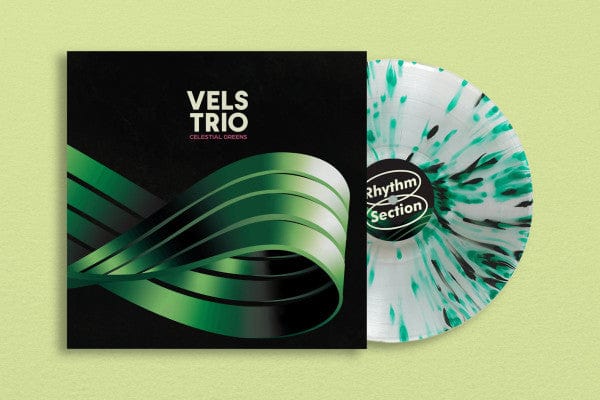 Vels Trio – Celestial Greens (LP, Green Splatter Vinyl, Rhythm Section International, 2021) Front Cover