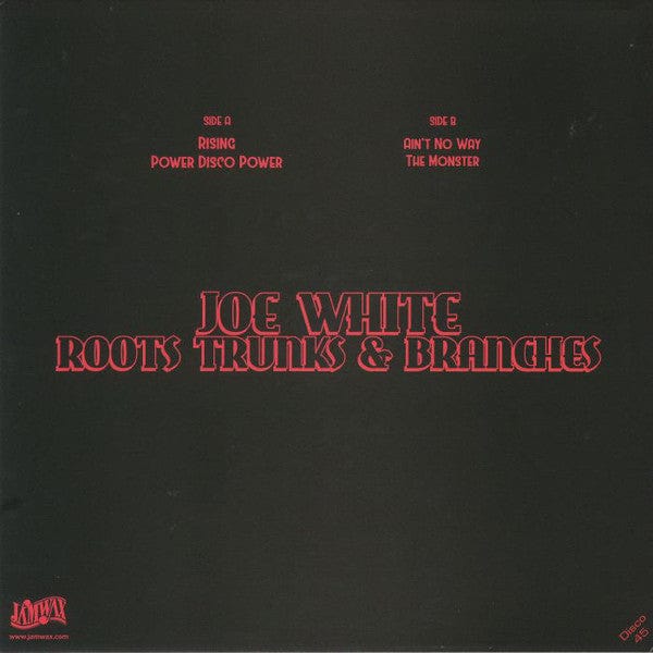 Joe White & Roots Trunks & Branches – Rising / Power Disco Power (12", Jamwax, 2018) Back Cover