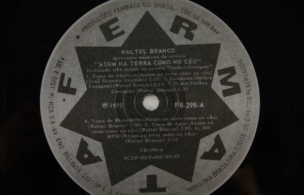 Waltel Branco – Apresenta Músicas Da Novela Assim Na Terra Como No Ceu Incluindo Três Temas Da Novela "Irmãos Coragem" (LP, Mr Bongo, 2015) Image 5