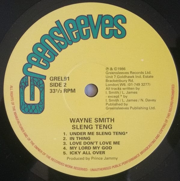 Wayne Smith - Sleng Teng (LP, Album, RE) Greensleeves Records