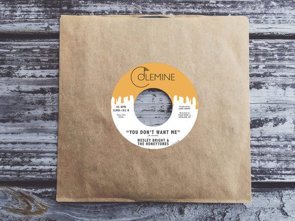 Wesley Bright & The Honeytones – Happiness (7", Colemine Records, 2018) Back Cover