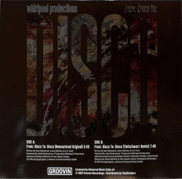 Whirlpool Productions - From: Disco To: Disco (12") Groovin Recordings Vinyl