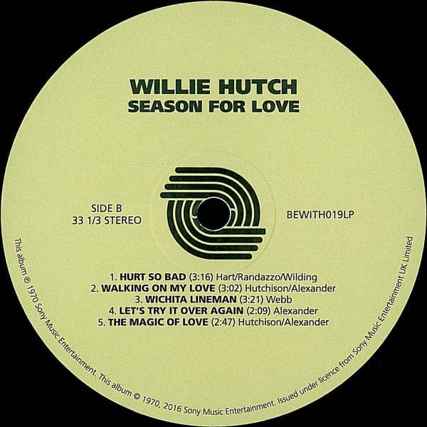 Willie Hutch – Season For Love (LP, 180g, Be With Records, 2016) Image 4