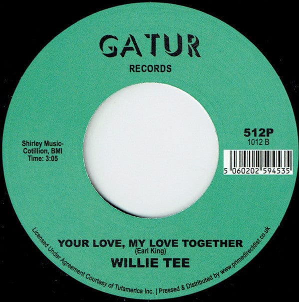 Willie Tee – Teasing You Again (7", Gatur Records, 2020) Back Cover
