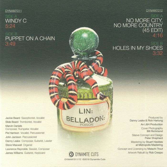 100% Pure Poison – Windy C Collection (2x7", Dynamite Cuts, 2018) Back Cover