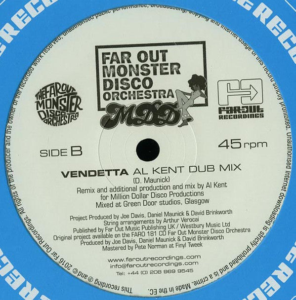 Far Out Monster Disco Orchestra Feat. Arthur Verocai : Vendetta (Al Kent Remixes) (12")