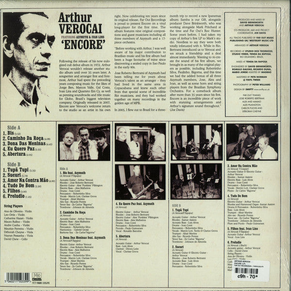 ARTHUR VEROCAI Encore「Bis」収録 アナログレコード Arthur Verocai – BIS / Encore - YouTube