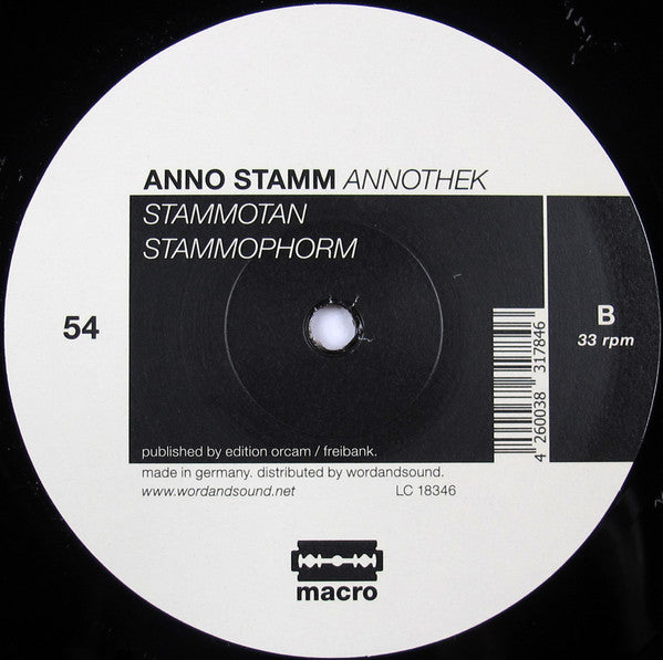 Anno Stamm : Annothek (12")