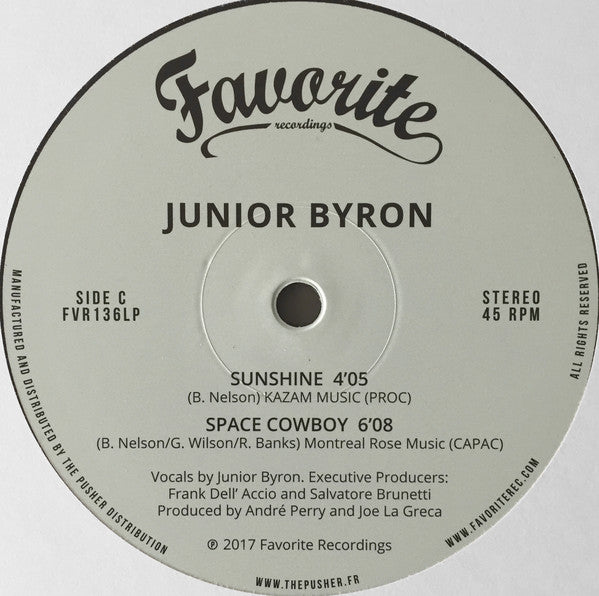 Junior Byron : Sunshine (2xLP, Album, RE, RM)