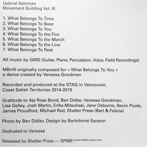 Gabriel Saloman* : Movement Building Vol. III (LP, Album)