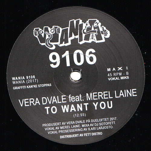 DJ Sotofett / Vera Dvale Feat. Merel Laine : Detour Dub / To Want You (12")