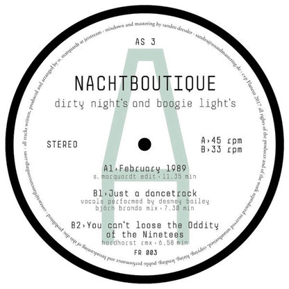 Nachtboutique – Dirty Night's And Boogie Light's (AS 3) (12", Flaneurecordings, 2017) Image 3