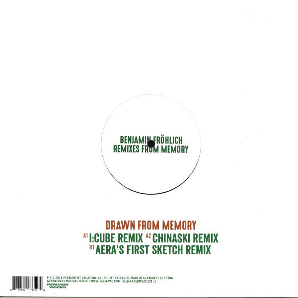 Benjamin Fröhlich : Remixes From Memory (12")