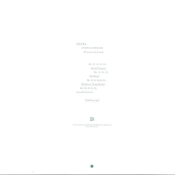 P.E.A.R.L. – Internal Pressure EP (12", Pole Recordings, 2018) Back Cover