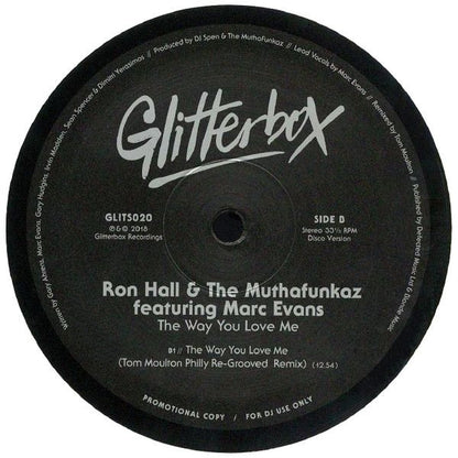 Ron Hall The MuthaFunkaz Marc Evans – The Way You Love Me (12", Glitterbox, 2018) Back Cover