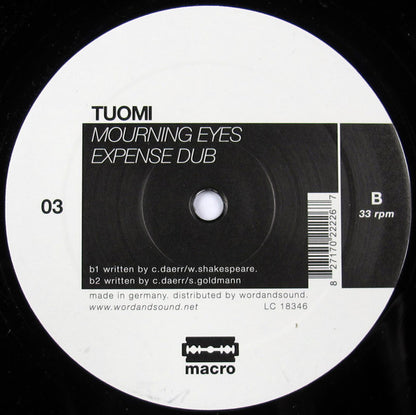 Tuomi : Expense Of Spirit (12", EP)