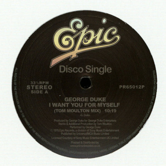 George Duke : I Want You For Myself (Tom Moulton Mix) (12", Single, RE)