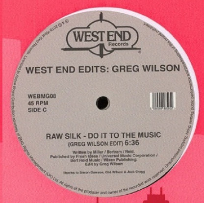Greg Wilson : West End Edits (2x12")