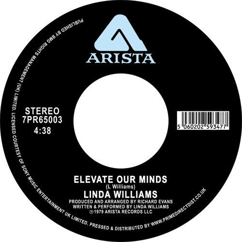 Linda Williams – Elevate Our Minds (7", Arista, 2019) Front Cover