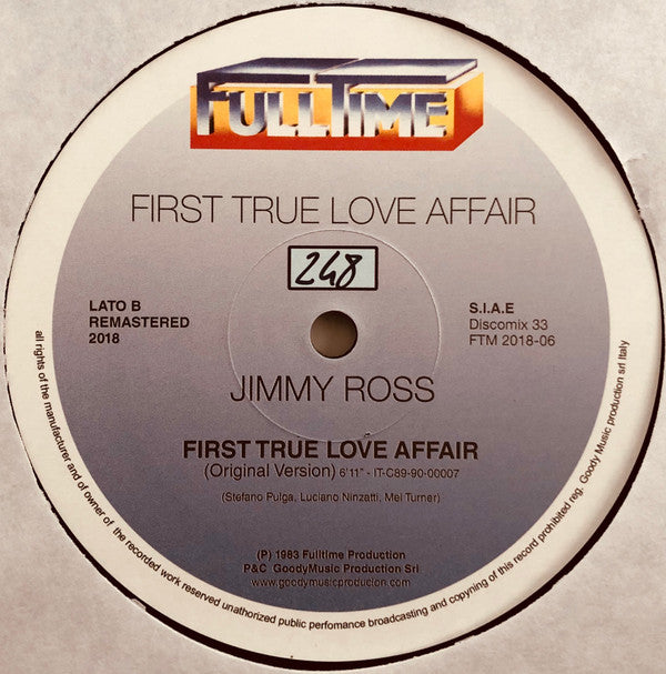 Jimmy Ross : First True Love Affair (12", Num, RM)