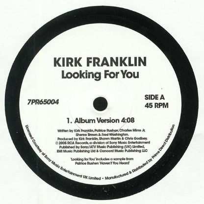 Kirk Franklin – Looking For You (7", RCA Records, 2019) Front Cover