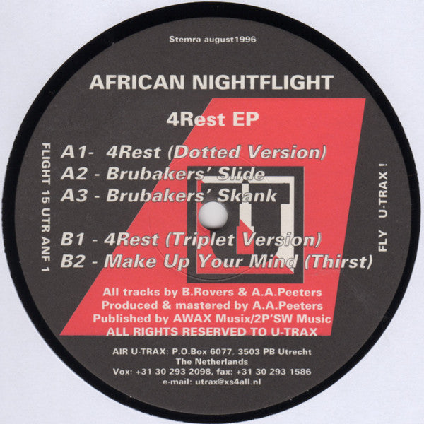 African Nightflight – 4Rest EP (12", U-Trax, 1996) Front Cover
