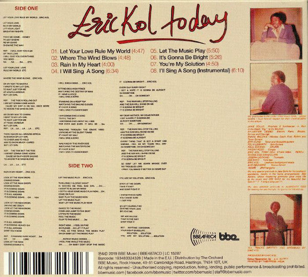 Eric Kol : Today (CD, Album, RE)