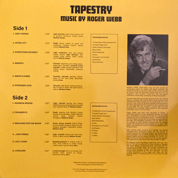 Paul Dupont & His Orchestra : Tapestry (LP, Ltd, RE, RM)