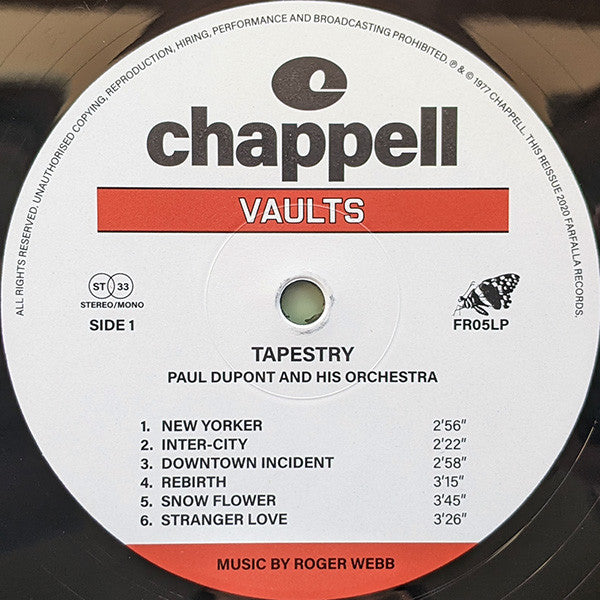 Paul Dupont & His Orchestra : Tapestry (LP, Ltd, RE, RM)