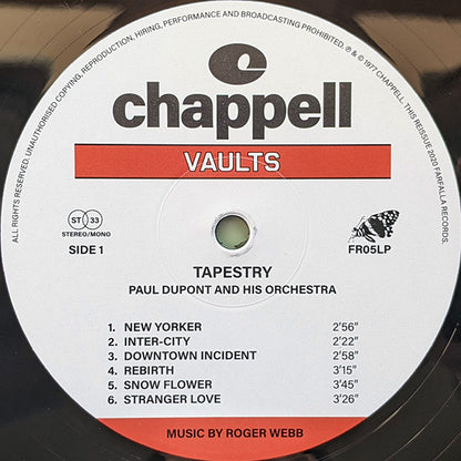 Paul Dupont & His Orchestra : Tapestry (LP, Ltd, RE, RM)