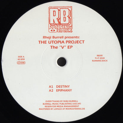 Rheji Burrell Presents: The Utopia Project : The "V" EP (12", EP)