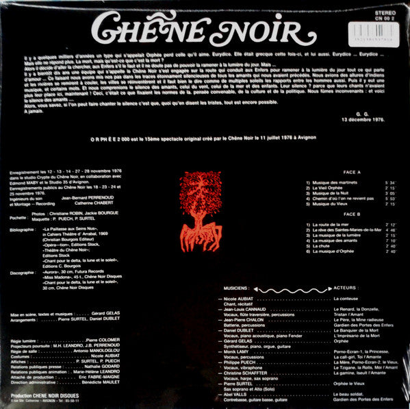 Théâtre du Chêne Noir d'Avignon : Orphée 2000 (LP, Album, RE)