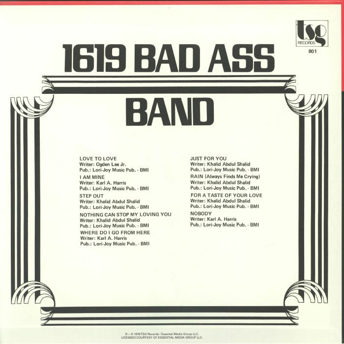 1619 Bad Ass Band – 1619 Bad Ass Band (LP, TSG Records, 2026) Back Cover