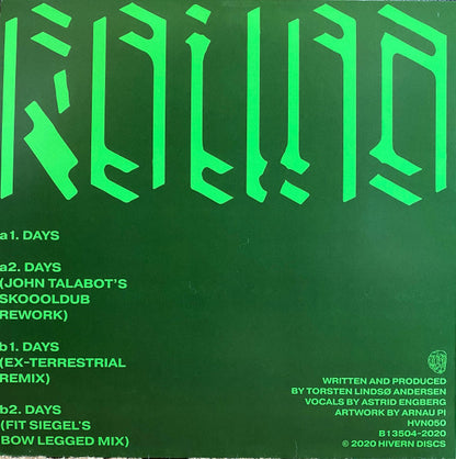 Round – Days (12", Hivern Discs, 2020) Back Cover