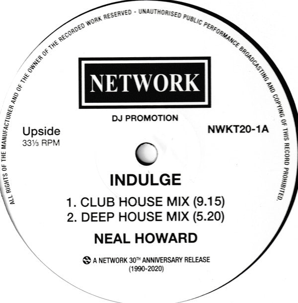 Neal Howard : Indulge (12", RE)