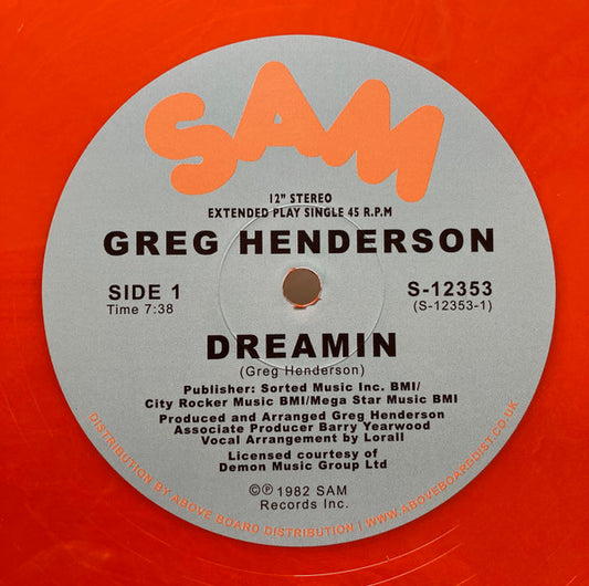 Greg Henderson : Dreamin (12", EP, Single, RE, RM, RP, Red)