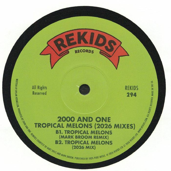 2000 And One – Tropical Melons (2026 Mixes) (12", REKIDS, 2026) Back Cover