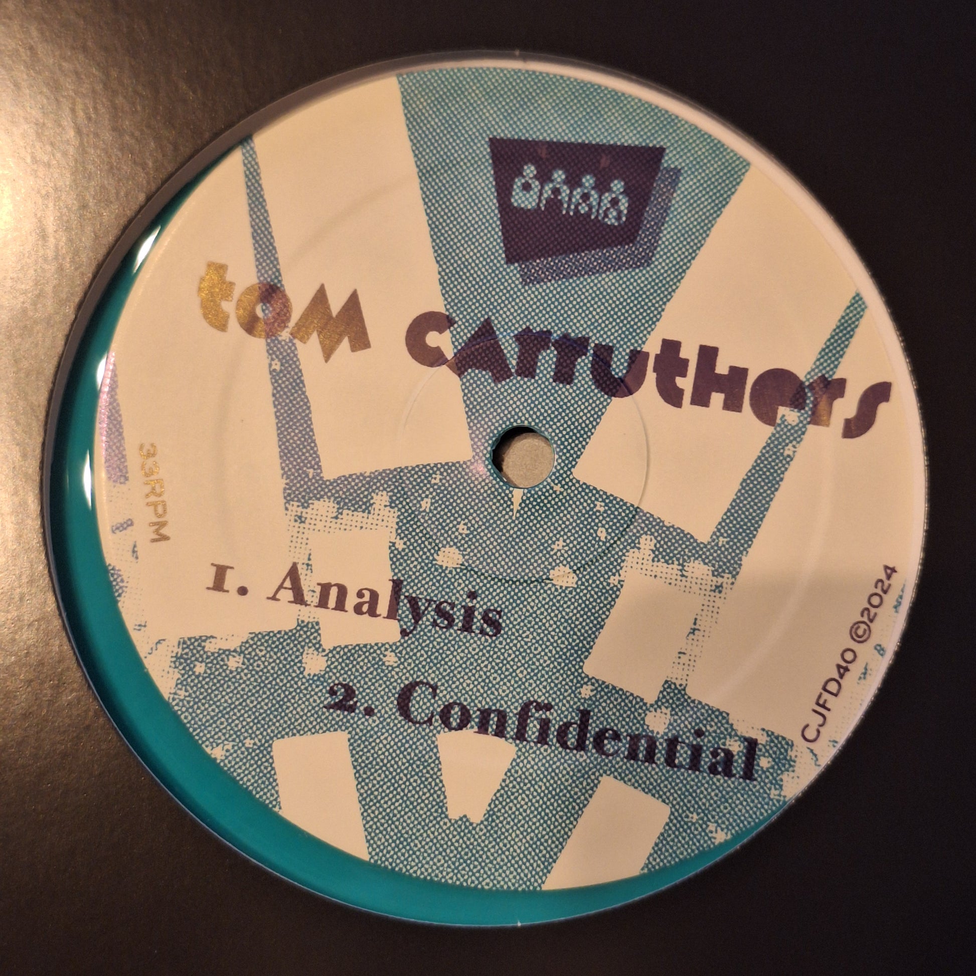 Tom Carruthers – Analysis (12", Marbled Teal, Clone Jack For Daze, 2025) Front Cover