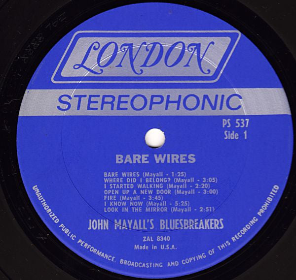 John Mayall's Bluesbreakers* : Bare Wires (LP, Album)