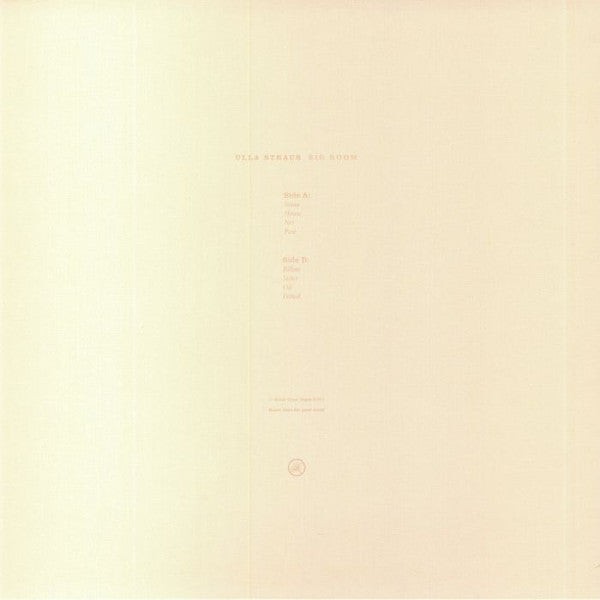 Ulla Straus – Big Room (LP, Quiet Time Tapes, 2022) Back Cover