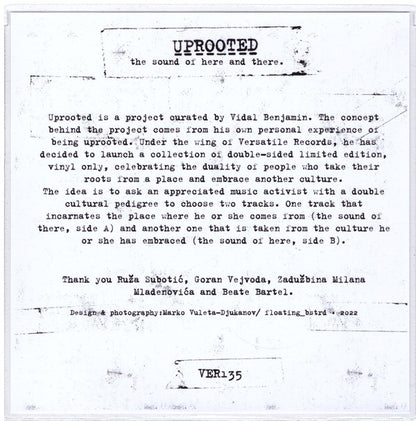 Various : Vidal Benjamin Presents: Uprooted #1 Vladimir Ivković (7")