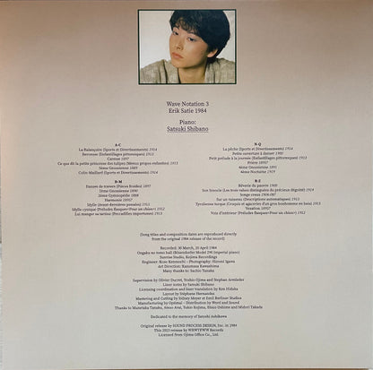 Satsuki Shibano : Wave Notation 3: Erik Satie 1984 (2xLP, Album, Ltd, RE)