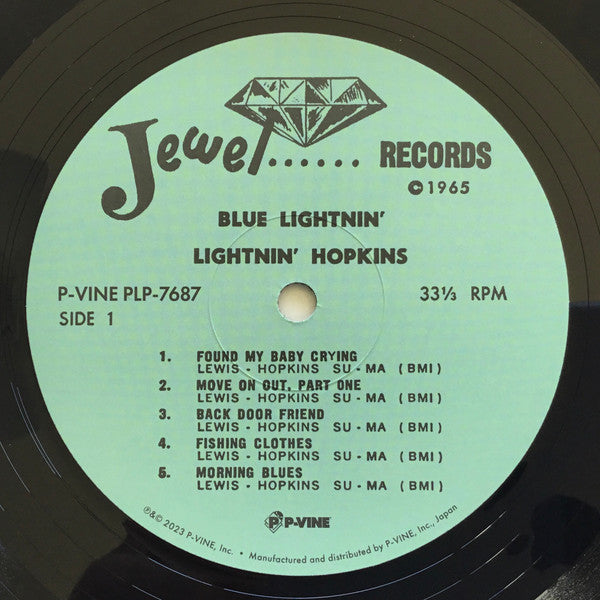 Lightnin' Hopkins : Blue Lightnin' (LP, Album, Mono, Ltd, RE, RM)